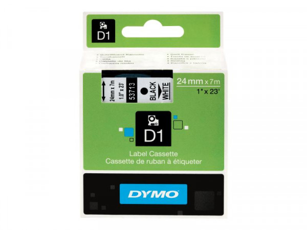 DYMO D1 Schriftband 53713 24mmx7.0m schwarz->weiß