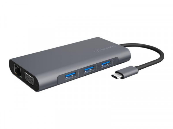 Dockingstation IcyBox USB-C -> USB3.0/HDMI/VGA/LAN/SD/mSD/