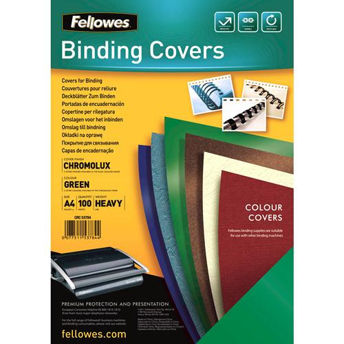 Fellowes Präsentationsdeckb. Chromolux Grün A4 250G 100PK