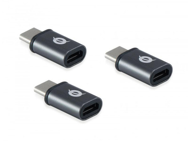 CONCEPTRONIC Adapter USB-C -> USB Micro 3.0 3 Stück grau