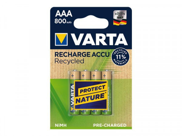 Varta Akku RECHARGE Recycled AAA HR03 800mAh 4St.