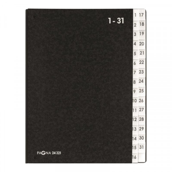 PAGNA Pultordner Classic 32 Fächer 1-31 schwarz
