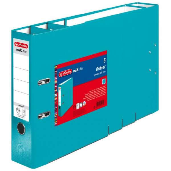Herlitz Ordner maX.file A4 8cm protect türkis 5Stück