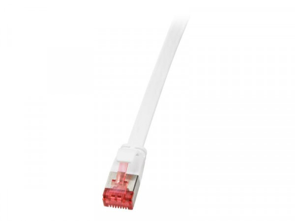 LogiLink Flachpatchkabel RJ45 U/FTP Cat6 2.00m weiß
