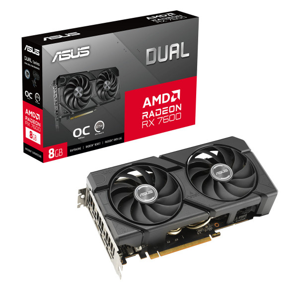 ASUS DUAL-RX7600-O8G-EVO 8GB GDDR6 HDMI DP