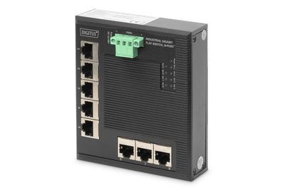 DIGITUS Industrie Gigabit Flat Switch, 8-Port