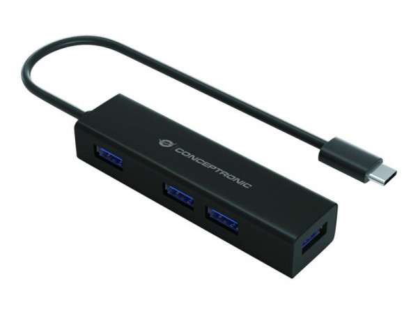 CONCEPTRONIC USB-Hub 4Port USB-C -> USB3.0 sw