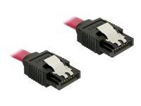 SATA-Kabel Delock SATA III -> SATA St/St 0.30m rot Clips