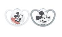 NUK Schnuller Silikon Gr.3 Disney Mickey Space 2Stk grau/wß
