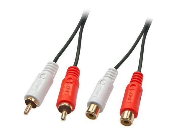 Lindy Audiokabel Stereo 2m 2xRCA (Cinch) m/f vergoldet