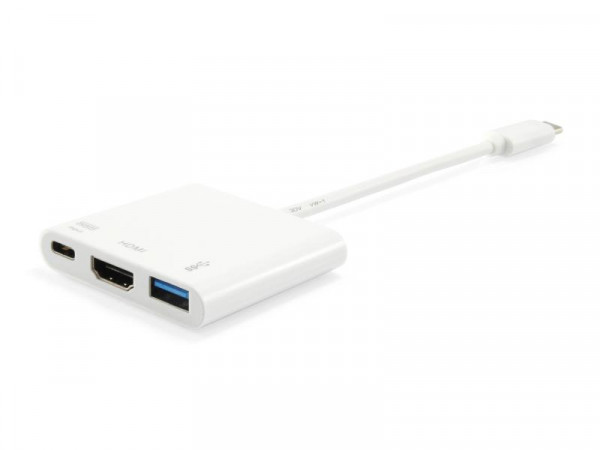 Equip USB-C St -> HDMI-/USB-A-Bu PD-Adapter 0.15cm weiß 4K30