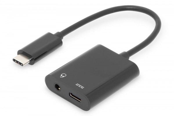 DIGITUS Verteilerkabel USB TypC -> Klinke + C St/Bu/Bu 0.2m