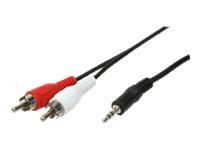 LogiLink Audiokabel 1x 3,5mm -> 2x Cinch St/St 5.00m bk