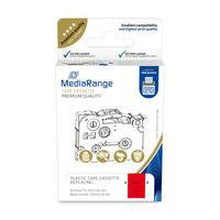 MediaRange Kunst-Schriftbandkassette 12mm,8m lam .sw auf rot