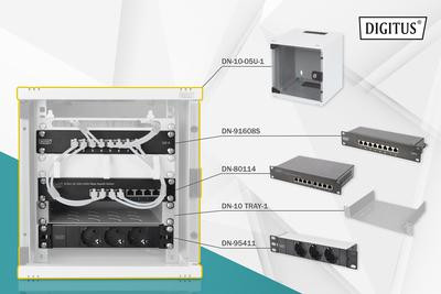 DIGITUS Netzwerk-Set 254 mm (10") - 6HE, 312x300 mm (BxT)