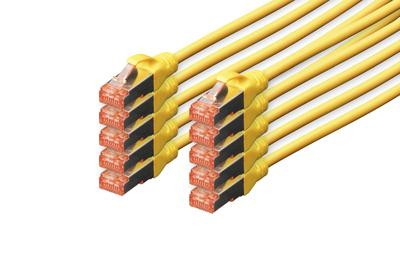 DIGITUS CAT 6 S/FTP Patchkabel, 10 Stück, 2m, gelb