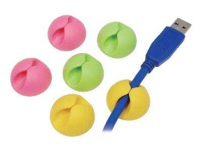 LogiLink Kabelhalter bunt (rosa/grün/gelb) 6 Stück