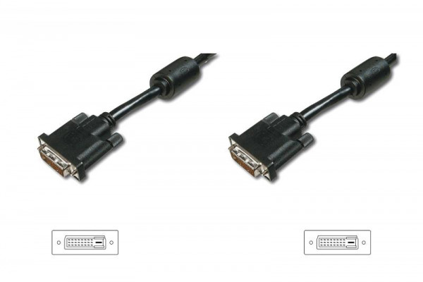 DIGITUS DVI-Anschlusskabel, 5m, schwarz