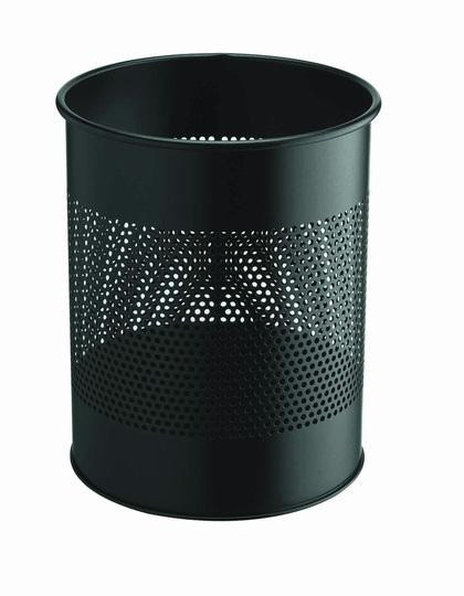 DURABLE Papierkorb Metall rund15L Perforation 165mm schwarz
