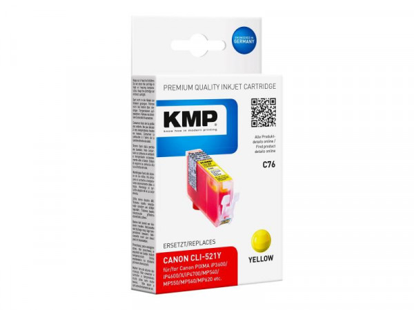 KMP Patrone Canon CLI521Y yellow 530 S. C76 kompatibel