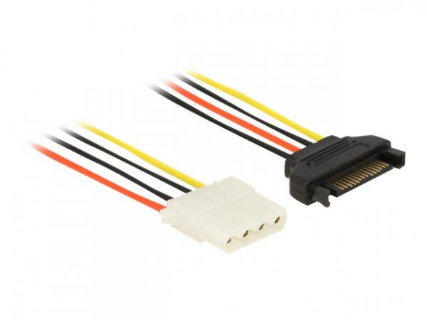 Stromkabel Delock SATA 15pin -> Molex 4pin Bu/Bu 0.20m