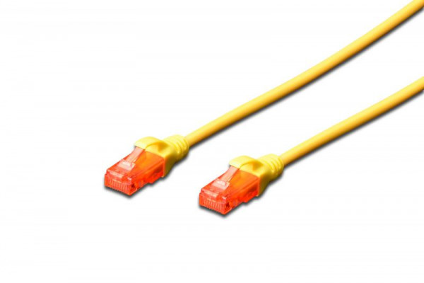 DIGITUS Patchkabel RJ45 U/UTP Cat6 2.00m gelb Hebelschutz