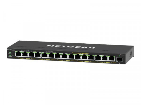 Switch NETGEAR 16x GE GS316EP-100PES PoE+ Gigabit 180W 1SFP