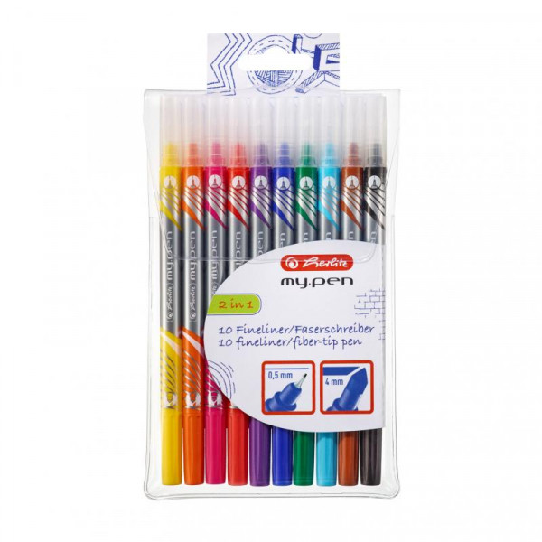Herlitz Fineliner-Faserschreiber my.pen 2 Spitzen 10er Etui