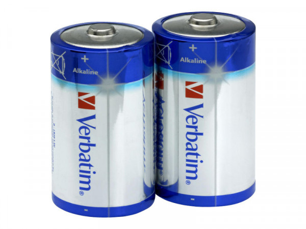 Batterie D Verbatim Alkalibatterien 2er Pack extern retail
