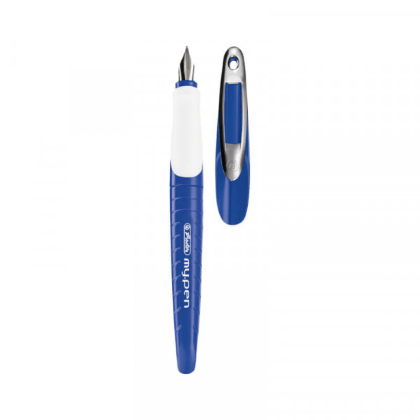 Herlitz Schulfüllhalter my.pen M-Feder blau/weiß+C106