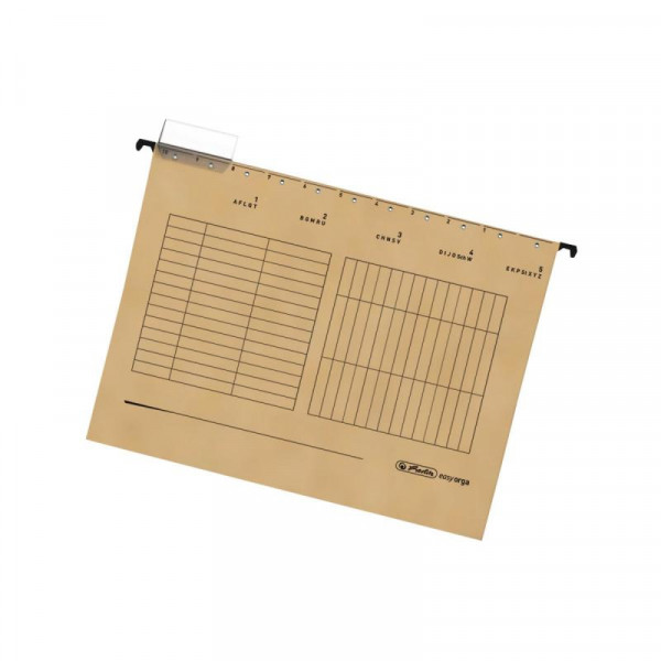 Herlitz Hängemappe A4 Karton natron +Beschrift. 5er Pack