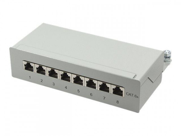 LogiLink Patchpanel Cat.6A Tisch/Wand 8-port, grau