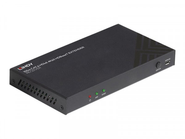 LINDY 100m Cat.6 HDMI 4K60 HDBaseT ExtenderReceiverIR/RS-232