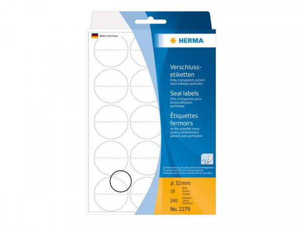 HERMA Verschlussetik. transp. 32 mm extrem haftend 240 St.