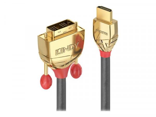 Lindy HDMI an DVI-D Single Link Kabel Gold Line 10m
