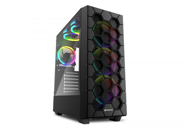 Sharkoon Gehäuse RGB HEX ATX 1xGlas schwarz