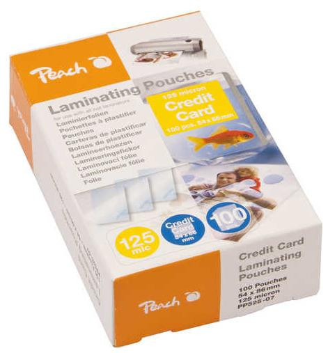 Peach Laminierfolien 54x86mm 125 mic Glänzend 100 Stk.