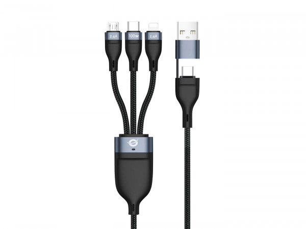 CONCEPTRONIC Kabel USB-C/A 3.0 -> 3-in-1 100W 1.50m 480Mbps