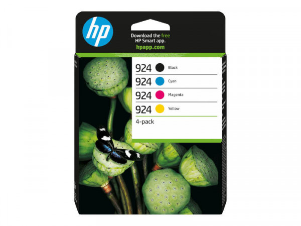 HP 924 4x Schwarz+dreifarbig Tintenpatrone
