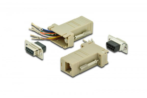 DIGITUS RS 232 Adapter, DB9, RJ45, Modular DB9 F, RJ45 F