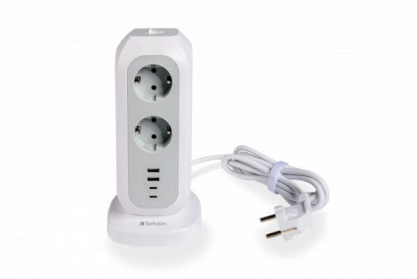 Verbatim EU Power Tower 11AC EUPT-01 mit 2xUSB-C, 2xUSB-A