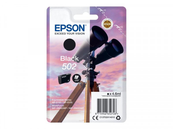Patrone Epson 502 black 4,6 ml 210 Seiten