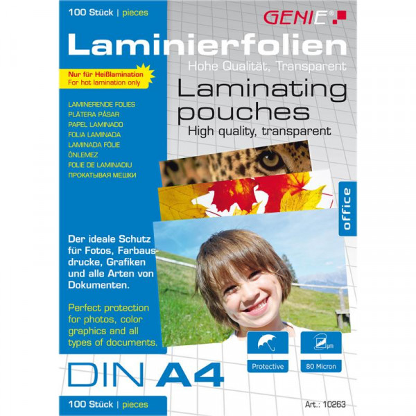 GENIE Laminiertaschen 100 A4 - Folien