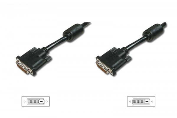 DIGITUS DVI-D-Kabel DVI(24+1) -> DVI(24+1) St/St 2.00m schw