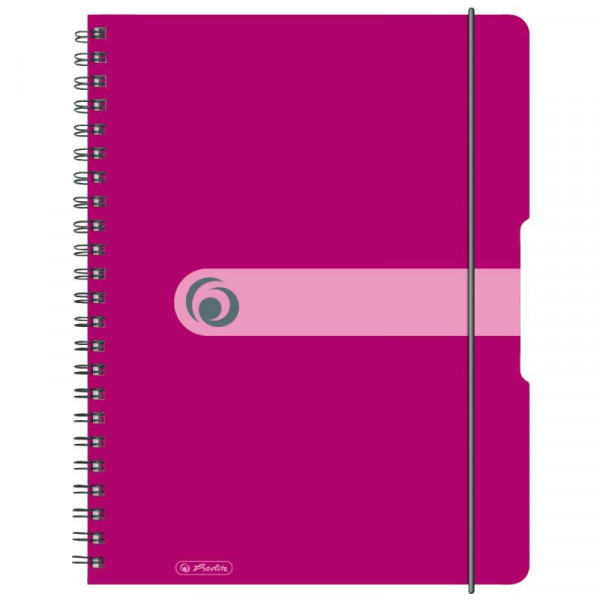 Herlitz Spiralblock "to go" PP-Cover A4 80 Bl. opak beere