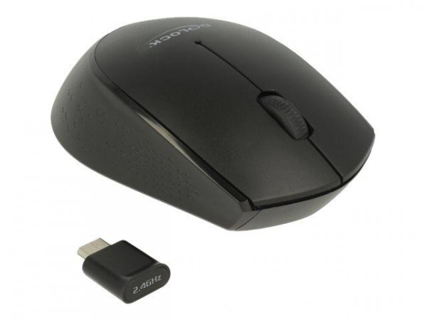 DELOCK Optische 3-Tasten Mini-Maus USB-C 2.4GHz wireless