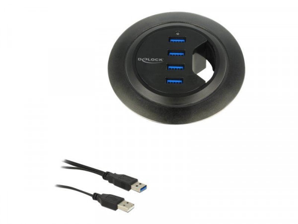 USB-HUB Delock 4-Port USB3.0 Tischeinbau