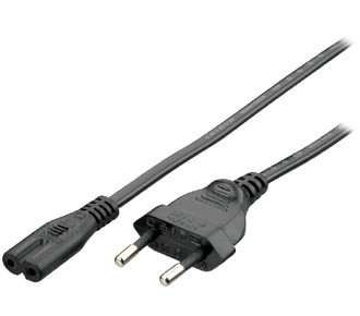 Equip IEC-Stromkabel 2pol Euro -> C7 Bu 1,8m schwarz