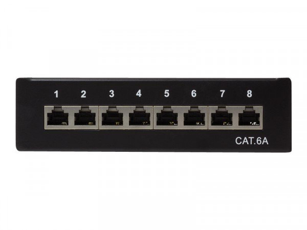 LogiLink Patchpanel Cat.6A Tisch/Wand 8-port, Schwarz