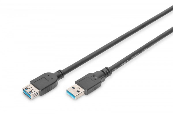 DIGITUS USB -3.0-Verlängerungskabel, 3m, schwarz